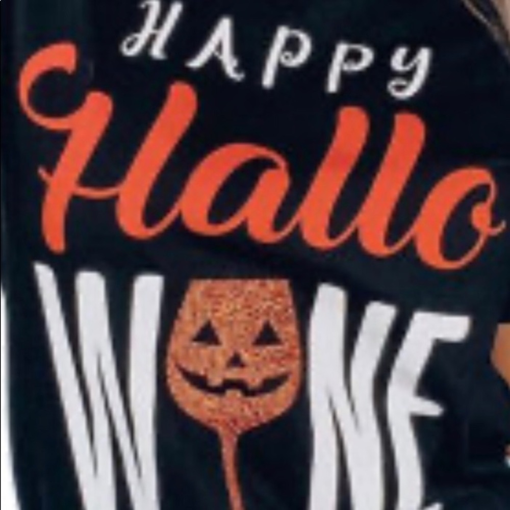 🎃HP🍷1 left•size large•HAPPY Hallo-WINE Black Tee - Picture 4 of 7